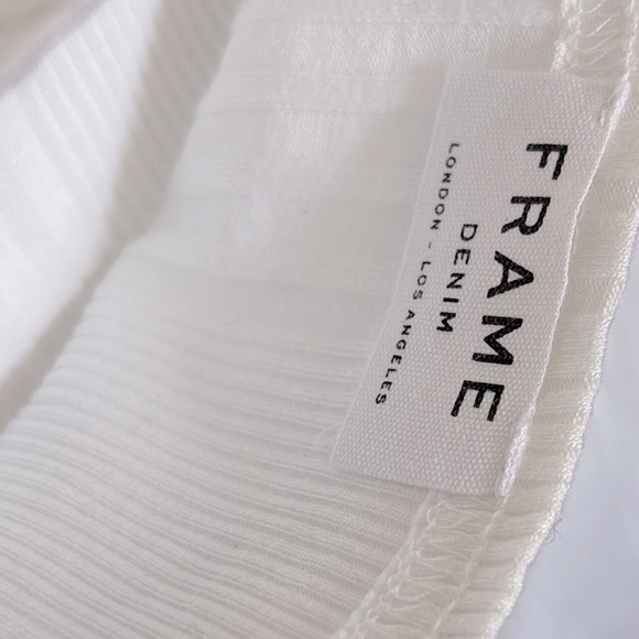 NWT [Frame Denim] Cold Shoulder Ribbed Cutout White Blouse Top Women’s Sz Small - Picture 8 of 9